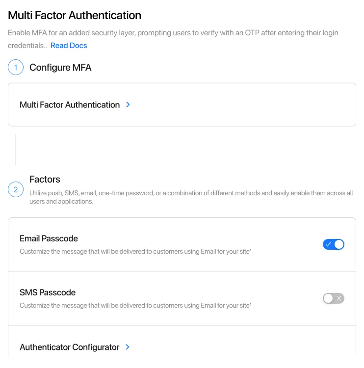 Comprehensive MFA Factors