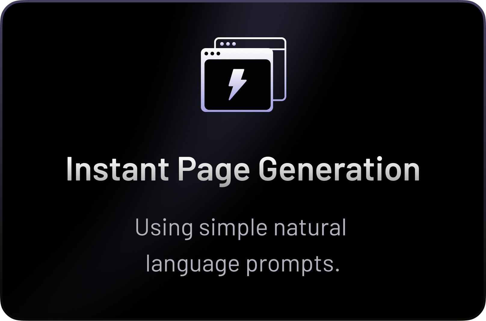 Instant Page Generation Card