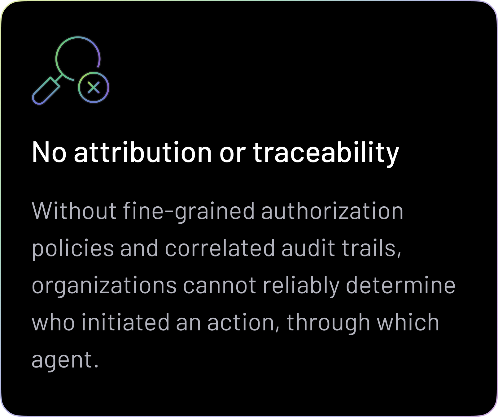 No attribution or traceability