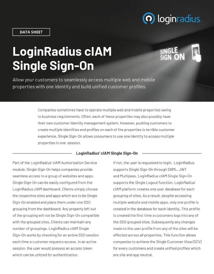 LoginRadius Single Sign-On
