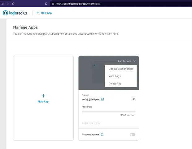 loginradius upgrade subscription 1