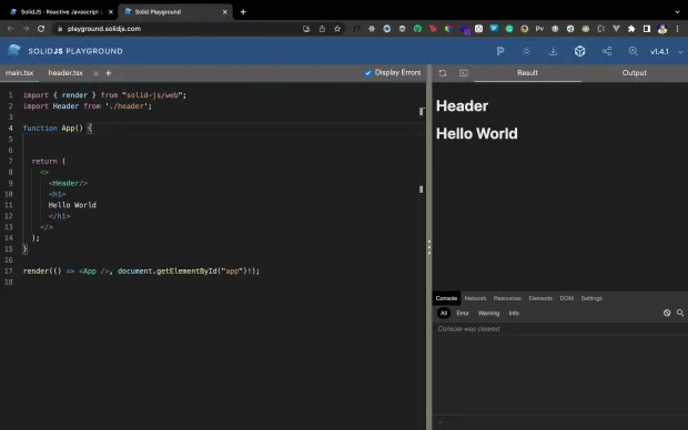 Header and HelloWorld