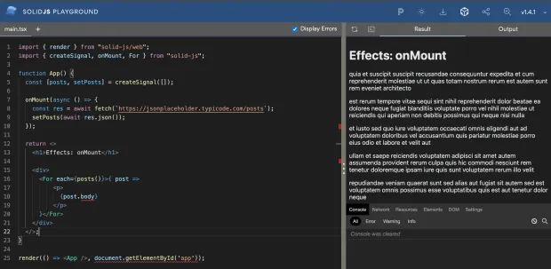 onMount Example