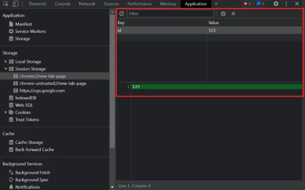 Session Storage Example