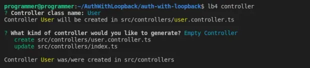 Creating User Controller