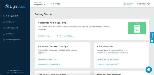 LoginRadius Dashboard