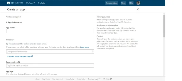 Create Linkedin APP