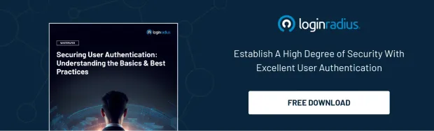 Illustration depicting a free downloadable resource from loginradius named- securing user authentication: understanding the basics & best practices.