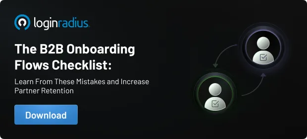 Image showing downloadable resource from loginradius named b2b onboarding flows checklist