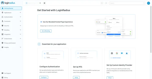 Screenshot of the LoginRadius Admin Console