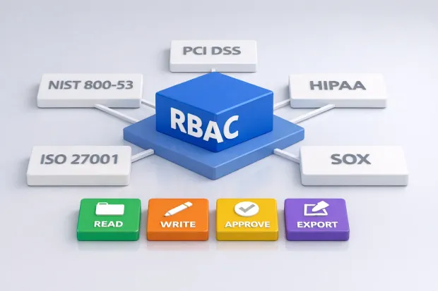 Illustrations showing RBAC controls