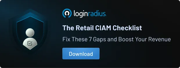Illustration of a downloadable resource from loginradius named- the retail ciam checklist