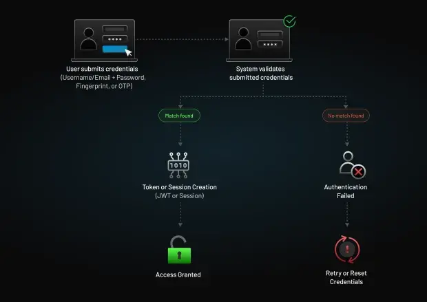Illustration of how the authentication process works