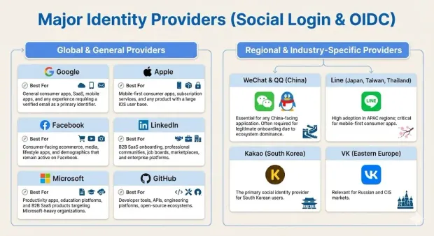 An image highlighting the major identity providers