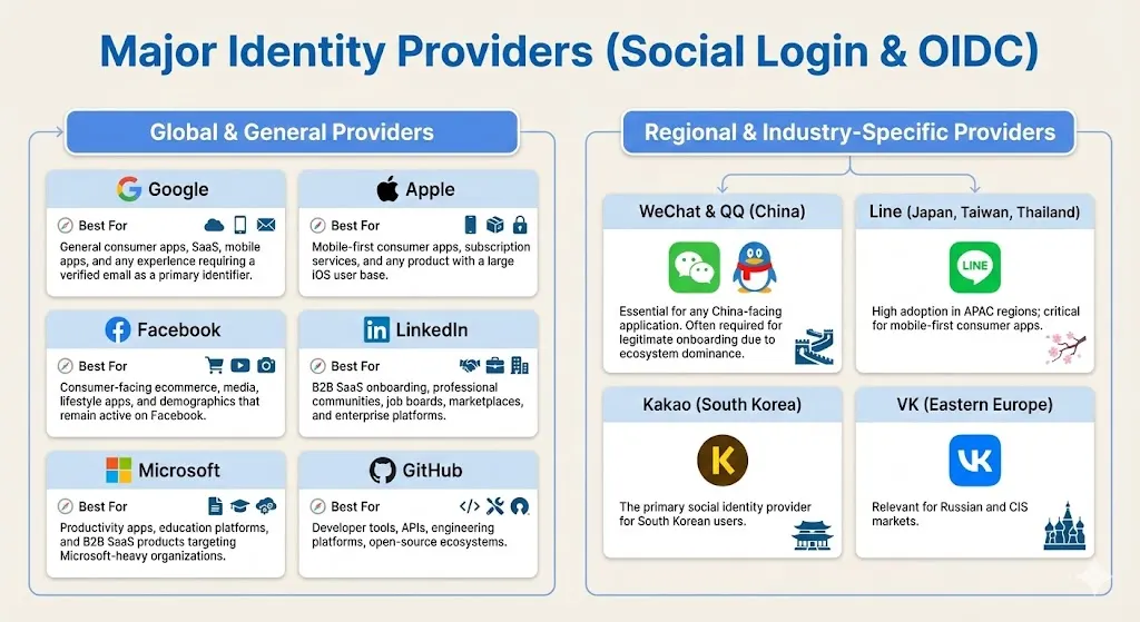 An image highlighting the major identity providers