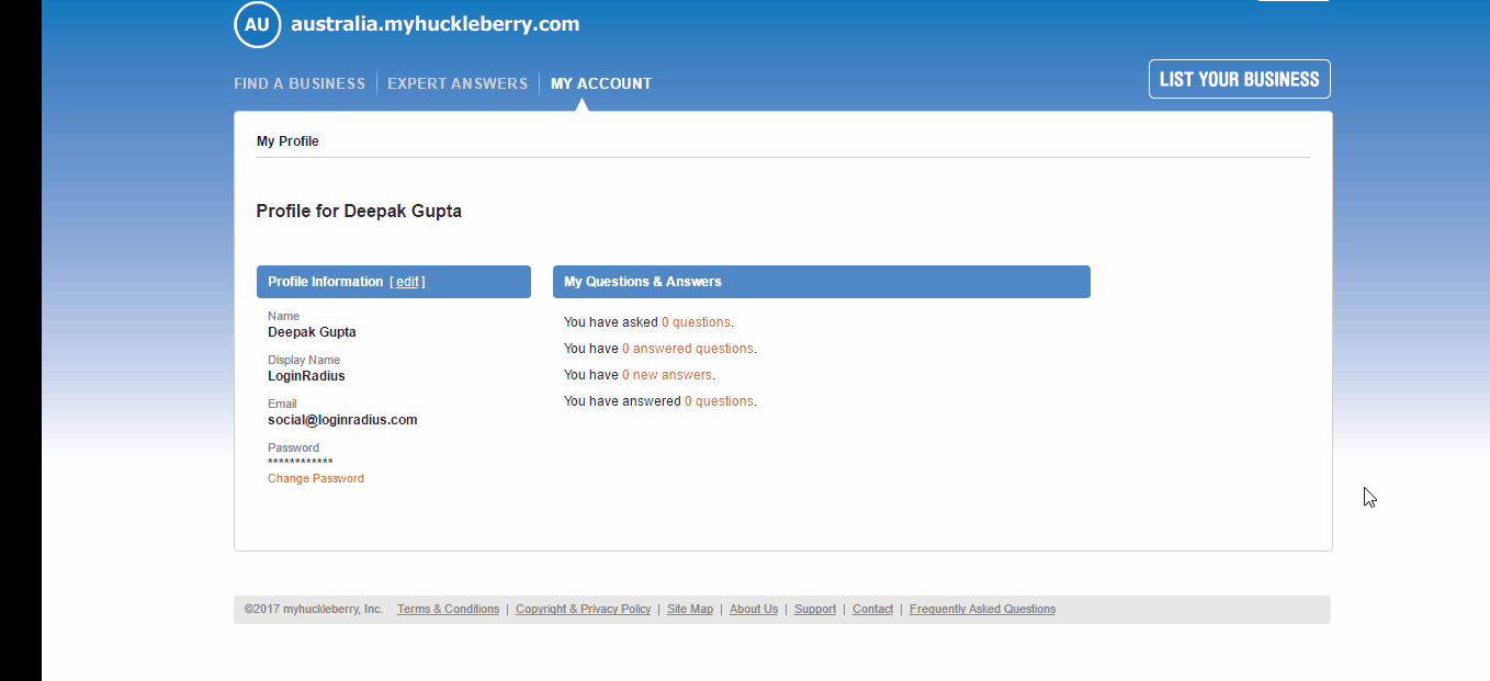 Submitting your business on Myhuckleberry