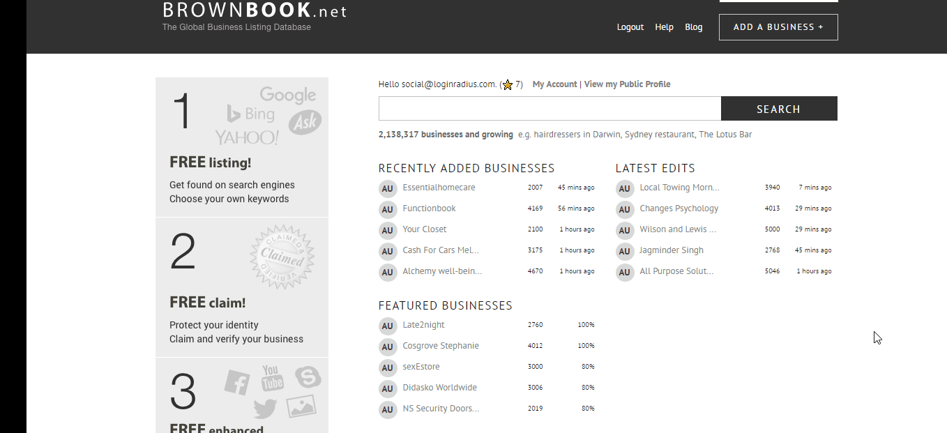 Listing your business on Brownbook