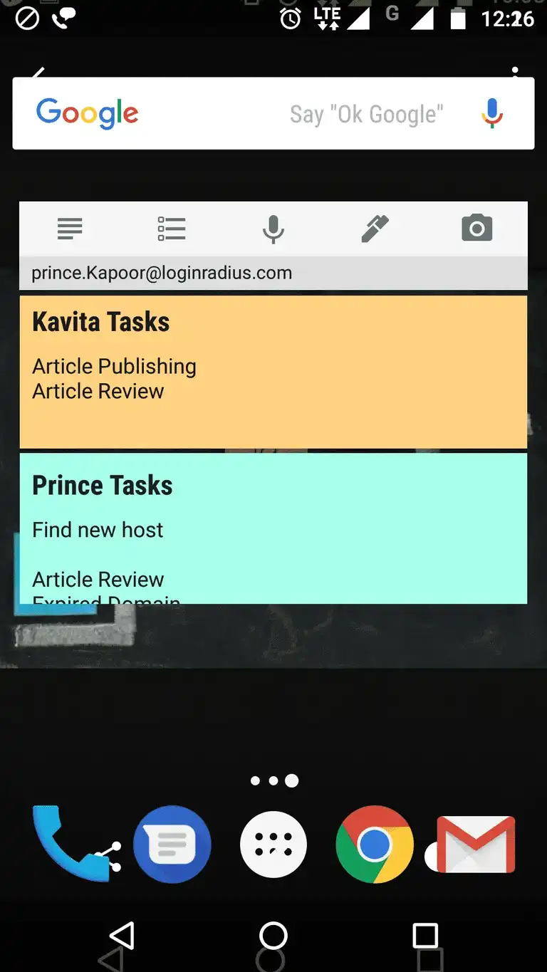 Keep Widget Android