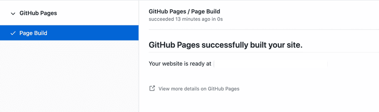 Github pages build action