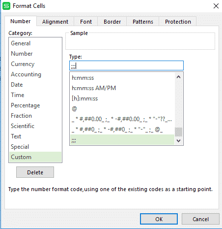 How to hide data in Excel 2