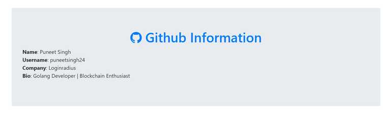 GIthub Profile Info