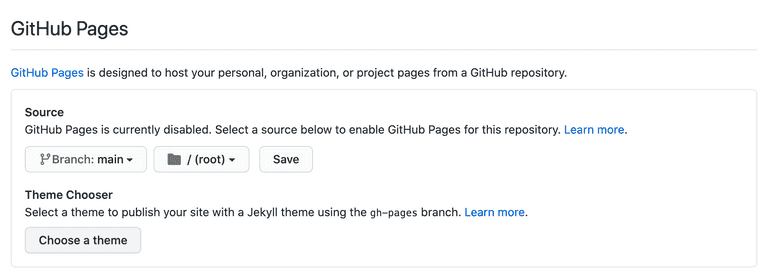 Enable github page for the repo