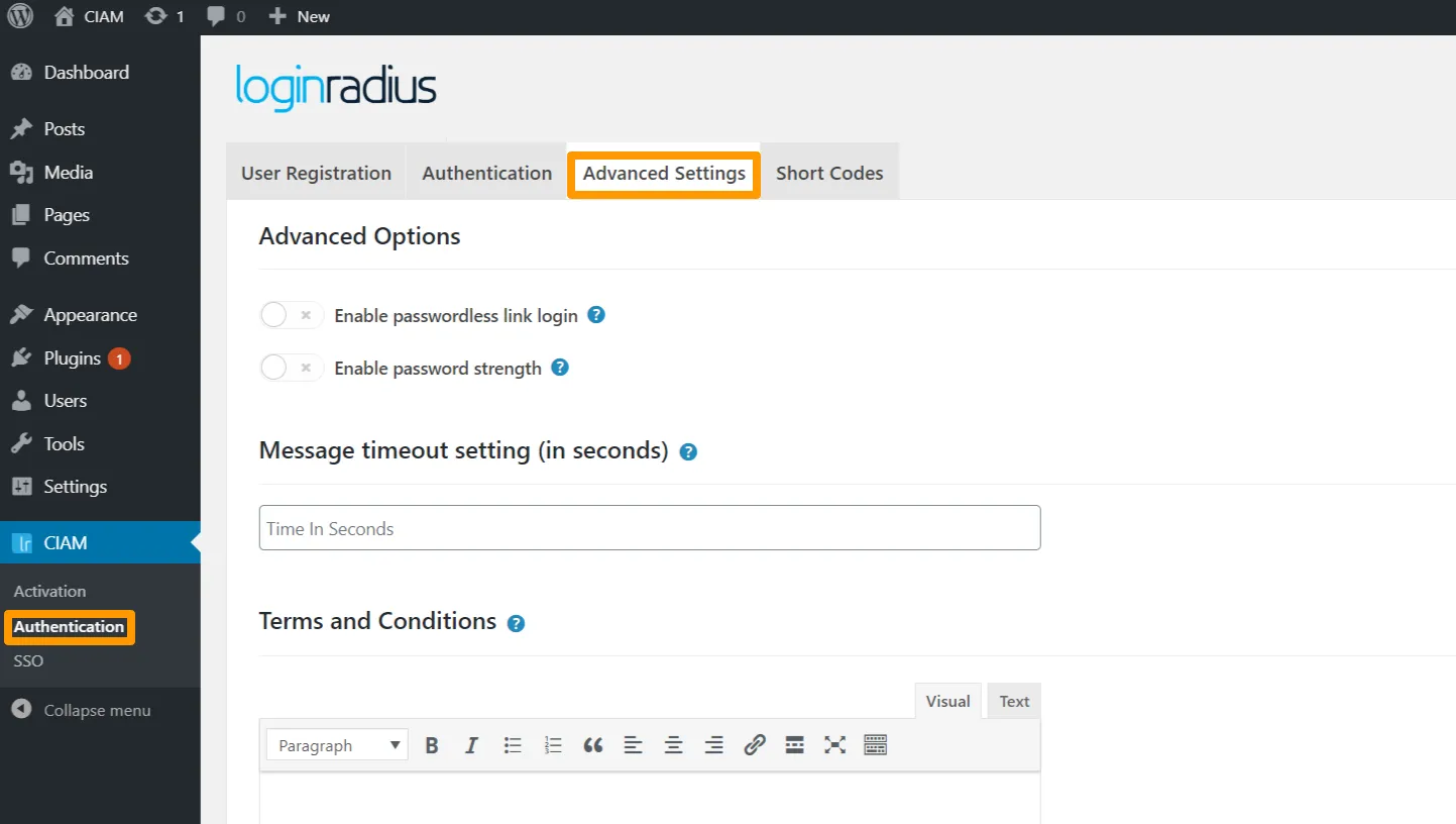 Authentication Settings ‹ Adv