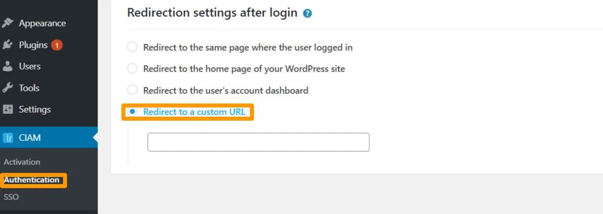 Authentication Settings ‹ Custom