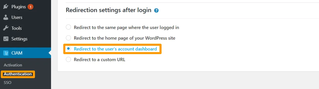Authentication Settings ‹ Dash
