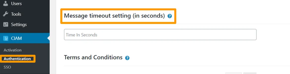 Authentication Settings ‹ Message