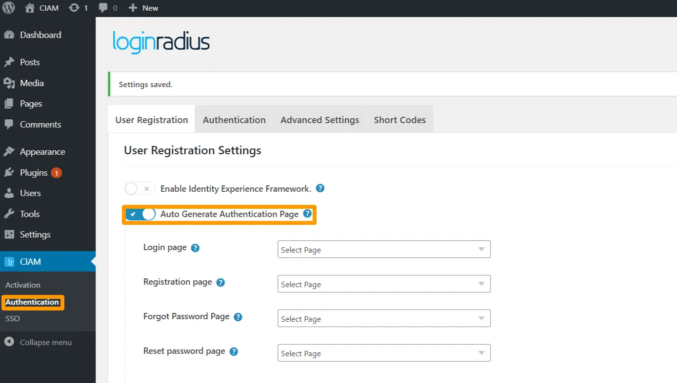 Authentication Settings ‹auto