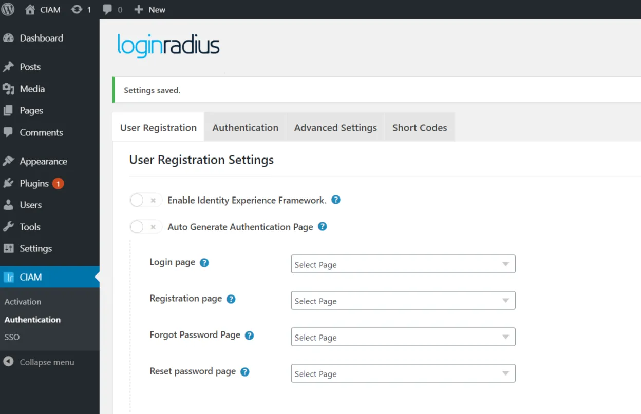 Authentication Settings