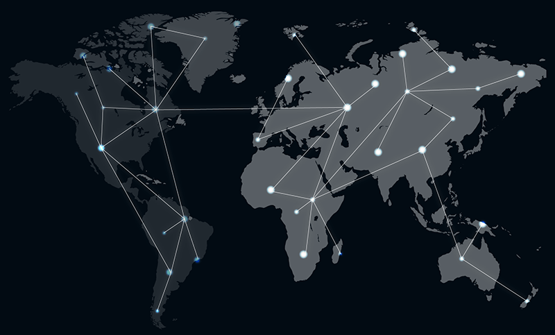 World map with points